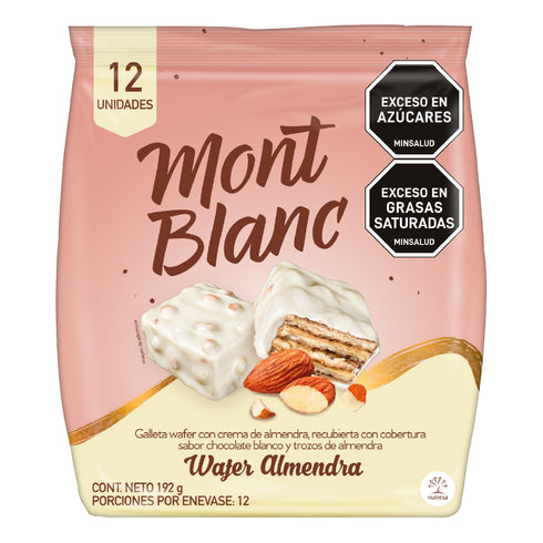 GALLETA MONT BLANC 192G WAFER ALMENDRA